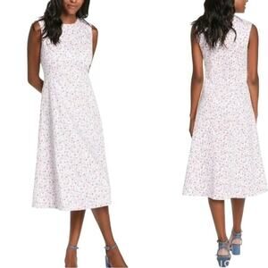 DRAPER JAMES‎ Love Circle Pink Multi Color Floral Sleeveless Midi Dress Sz 10